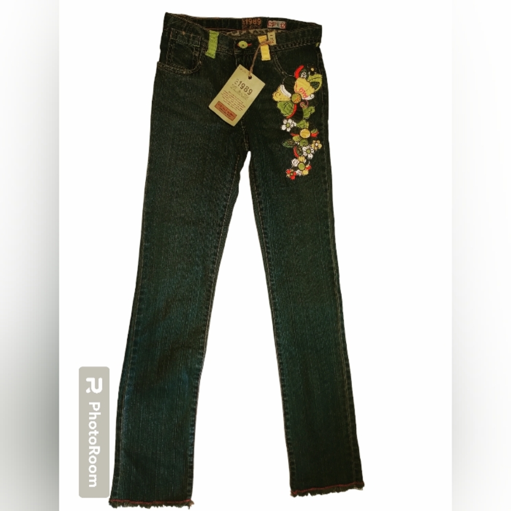 The Children's Place Girls Size 12 Embroidered Stacked Skinny Jeans NWT